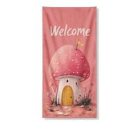 Decorazione per porta a forma di fungo, fantasiosa casa delle fiabe, per primavera ed estate, decorazione di benvenuto, per interni ed esterni, per feste in giardino, 91 x 182 cm