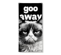 Decorazione per porta a forma di gatto, colore bianco e nero, da appendere, divertente, per interni ed esterni, per tutte le stagioni, 91 x 182 cm