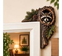 Decorazione per porta a forma di scoiattolo, con animali della foresta | Decorazione realistica per angoli della foresta, fatta a mano, per telaio di porte, finestre, mensole e soggiorno