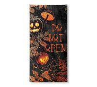 Decorazione per porta a forma di zucca di Halloween, spaventosa lanterna arancione Jack-o'-Lanterns e Dark Web, decorazione per interni ed esterni, festival autunnali, decorazione per le vacanze, 91 x