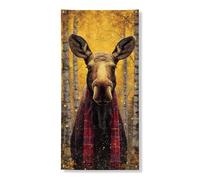 Decorazione per porta autunnale a forma di alce selvatica, scena rustica della foresta, decorazione per porta d'ingresso, per interni ed esterni, autunno stagionale, forniture per vacanze stagionali