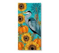 Decorazione per porta autunnale, con vivace girasole e zucca, decorazione per porta d'ingresso, per interni ed esterni, autunnale, stagionale, da appendere, 91 x 183 cm