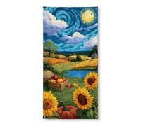 Decorazione per porta autunnale, decorazione per porta, decorazione rustica con girasole e zucca, decorazione per porta d'ingresso, per interni ed esterni, autunnale, stagionale, da appendere, 91 x