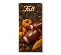 Decorazione per porta autunnale, decorazione rustica con zucche da calcio, decorazione per porta d'ingresso, per interni ed esterni, forniture per celebrazione del Ringraziamento, 91 x 182 cm