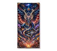 Decorazione per porta celeste con drago celeste, vibrante arte cosmica, decorazione per interni ed esterni, per festival e vacanze, 91 x 182 cm