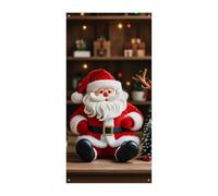 Decorazione per porta con bambola di Babbo Natale, motivo renna, cartello di benvenuto per ingresso, striscioni per feste, decorazioni per feste di compleanno, striscione per celebrazioni festive, 178