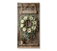 Decorazione per porta con charm per fattoria, decorazione rustica per porta d'ingresso, per interni ed esterni, sfondo da appendere stagionale, 91 x 182 cm