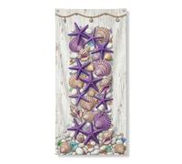 Decorazione per porta con creature dell'oceano costiero, conchiglie di stelle marine viola, decorazione nautica per porta d'ingresso, per interni ed esterni, estate, spiaggia, festival, forniture per