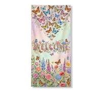 Decorazione per porta con farfalla di benvenuto, decorazione colorata per interni ed esterni, per feste di primavera, 91 x 182 cm