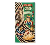 Decorazione per porta con gatto patriottico, design vintage con stelle e strisce, decorazione per esterni per il giorno dell'indipendenza, sfondo festivo, 91 x 183 cm