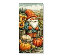 Decorazione per porta con gnomo autunnale, fantasiosa zucca di girasole, decorazione per esterni, festa del raccolto autunnale, forniture per feste, 91 x 182 cm