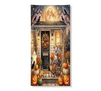 Decorazione per porta con koala di Halloween, 91 x 182 cm, porta di benvenuto per le vacanze da appendere per porta d'ingresso, per interni ed esterni, carino portico sfondo forniture