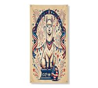 Decorazione per porta con lama di alpaca e calcio, 91 x 182 cm, stile vintage, da appendere alla porta d'ingresso, per interni ed esterni, 4 luglio, portico, sfondo, forniture