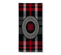 Decorazione per porta con nodo celtico, motivo scozzese rosso, decorazione per porta d'ingresso, per interni ed esterni, festival autunnali, forniture per vacanze 91 x 183 cm