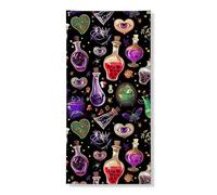 Decorazione per porta con pozione di Halloween, motivo di bottiglie di stregoneria spettrale, decorazione per porta d'ingresso, per interni ed esterni, festival e vacanze, 91 x 182 cm