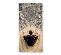 Decorazione per porta con sabbia meditativa, motivo astratto a spirali per spazi interni ed esterni, rilassante esposizione di ingresso della casa, 91 x 182 cm