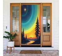 Decorazione per porta con stampa a stella di pino n. 3, decorazione per interni ed esterni, primavera, estate, autunno, inverno, Halloween, Natale, decorazioni per la casa