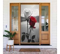 Decorazione per porta con stampa rosa bianca e rossa n. 364, decorazione per interni ed esterni, primavera, estate, autunno, inverno, Halloween, Natale, decorazioni per la casa