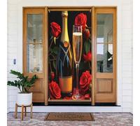 Decorazione per porta con stampa rosa champagne n. 572, decorazione per interni ed esterni, primavera, estate, autunno, inverno, Halloween, Natale, decorazioni per la casa