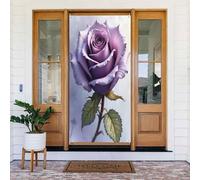 Decorazione per porta con stampa rosa viola bianca n. 131, decorazione per interni ed esterni, primavera, estate, autunno, inverno, Halloween, Natale, decorazioni per la casa