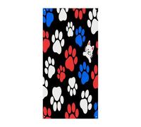 Decorazione per porta con zampe di cani e gatti, rosso blu bianco, squisita bandiera per porta, sfondo per portico, immagine anti-sbiadimento, decorazione per porta d'ingresso, forniture per decoraz