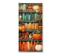 Decorazione per porta con zucca autunnale, decorazione rustica con foglie autunnali, decorazione per librerie, forniture per interni ed esterni, 91 x 182 cm