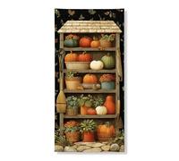 Decorazione per porta con zucca autunnale, decorazione rustica, decorazione per interni ed esterni, per feste del Ringraziamento, 91 x 182 cm