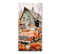 Decorazione per porta con zucca autunnale, decorazione vintage arancione per camion fattoria, decorazione per porta d'ingresso, per interni ed esterni, raccolto autunnale, forniture per festival, 91 x