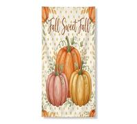 Decorazione per porta con zucche autunnali, decorazione rustica autunnale a tema raccolta d'ingresso, per interni ed esterni, stagionale, da appendere, forniture per le vacanze, 91 x 182 cm