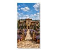 Decorazione per porta da giardino con lavanda, decorazione rustica floreale per porta d'ingresso, per interni ed esterni, primavera, estate, da appendere, per festival, vacanze, 91 x 182 cm