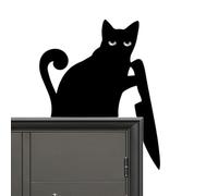 Decorazione per porta - Decorazione per porta angolare in legno, a forma di gatto, decorazione per davanzale della finestra per gli appassionati di artigianato di Halloween, negozio, soggiorno camera