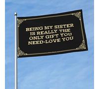 Decorazione per porta della camera da letto Being My Sister Is Really The Only Gift You Need-Love You Bandiere divertenti cose per la stanza dei ragazzi (colore: colore, dimensioni: 120 x 180 cm)