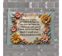 Decorazione per porta della camera da letto, cornice floreale: un meraviglioso mondo di bellezza della natura, arazzo decorativo estetico vintage per bar per uomo (75 x 100 cm)