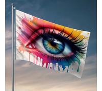 Decorazione per porta della camera da letto, decorazione colorata con occhi: una bandiera vivida con visione vivace, decorazione per bar e grotte degli uomini, decorazione divertente per esterni (30 x