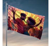 Decorazione per porta della camera da letto, notte colorata: una danza di gioia e unità, bandiera da bagno, decorazione per portico esterno (60 x 90 cm)