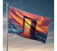 Decorazione per porta della camera da letto, porta alla serenità: tramonto sul mare, bandiera per camera da letto, cartello per camera da letto (120 x 180 cm)