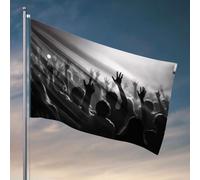 Decorazione per porta della camera da letto, sagome di persone con le mani alzate davanti alla luce intensa. Bandiera da giardino con supporto per bandiera accessori per giocatori (120 x 180 cm)