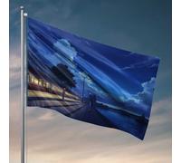 Decorazione per porta della camera da letto, treno serale, bandiera sul lungomare, decorazioni esterne per cortile, camera da letto, decorazione per uomo (152 x 244 cm)