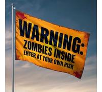 Decorazione per porta della camera da letto Zombie Attenzione: entrare a proprio rischio bandiera roba da bagno decorazione per portico esterno (60 x 90 cm)