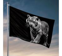Decorazione per porta della stanza A Majestic White Tiger Strides Confidely. Bandiera College Room Sign Girl Bandiere per camera da letto (30 x 45 cm)