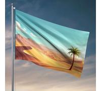 Decorazione per porta della stanza, una palma solitaria si trova in mezzo a vaste sabbie del deserto. Bandiera Man Cabe Decor accessori per camera da letto (152 x 244 cm)