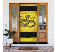 Decorazione per porta di benvenuto, 180 x 80 cm, con scritta "Don't Tread On Me" (lingua italiana non garantita) per portico, sfondo fotografico, decorazione stagionale per porta d'ingresso, per feste