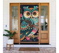 Decorazione per porta di benvenuto, 180 x 80 cm, motivo anime, gufo, portico, sfondo fotografico, sfondo stagionale, da appendere alla porta d'ingresso, per feste, decorazione interna ed esterna