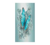Decorazione per porta di benvenuto con farfalla azzurra decorativa da appendere per porta d'ingresso, grande sfondo divertente, decorazioni per interni ed esterni, decorazione per feste, 90 x 180 cm