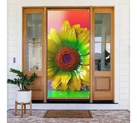 Decorazione per porta di benvenuto, striscione per porta, 180 x 80 cm, 3D colorato girasole portico banner segno foto sfondo stagionale porta d'ingresso banner da appendere per feste per interni ed