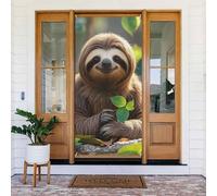 Decorazione per porta di benvenuto, striscione per porta, 180 x 80 cm, bradipo My Spirit, con animali, per portico, sfondo fotografico, stagionale, da appendere alla porta d'ingresso, per feste