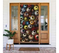 Decorazione per porta di benvenuto, striscione per porta, 180 x 80 cm, con palline di occhio per portico, sfondo fotografico, sfondo stagionale, per porta d'ingresso, striscione da appendere per feste