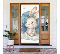 Decorazione per porta di benvenuto, striscione per porta, 180 x 80 cm, dipinto con coniglio, per portico, sfondo fotografico, sfondo stagionale, per porta d'ingresso, striscione da appendere per feste