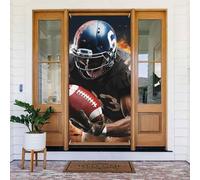 Decorazione per porta di benvenuto, striscione per porta, 180 x 80 cm, fresco football americano portico banner sfondo foto sfondo stagionale porta d'ingresso banner da appendere per feste per interni