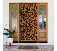 Decorazione per porta di benvenuto, striscione per porta, 180 x 80 cm, fresco ghepardo leopardo portico banner segno foto sfondo stagionale porta d'ingresso banner da appendere per feste per interni